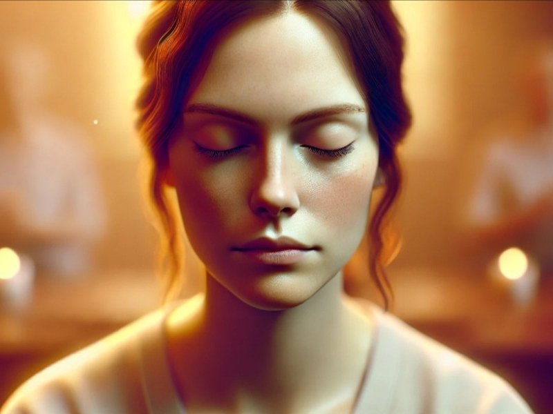 pessoa com expressão serena e introspectiva, simbolizando como lidar com emoções difíceis.