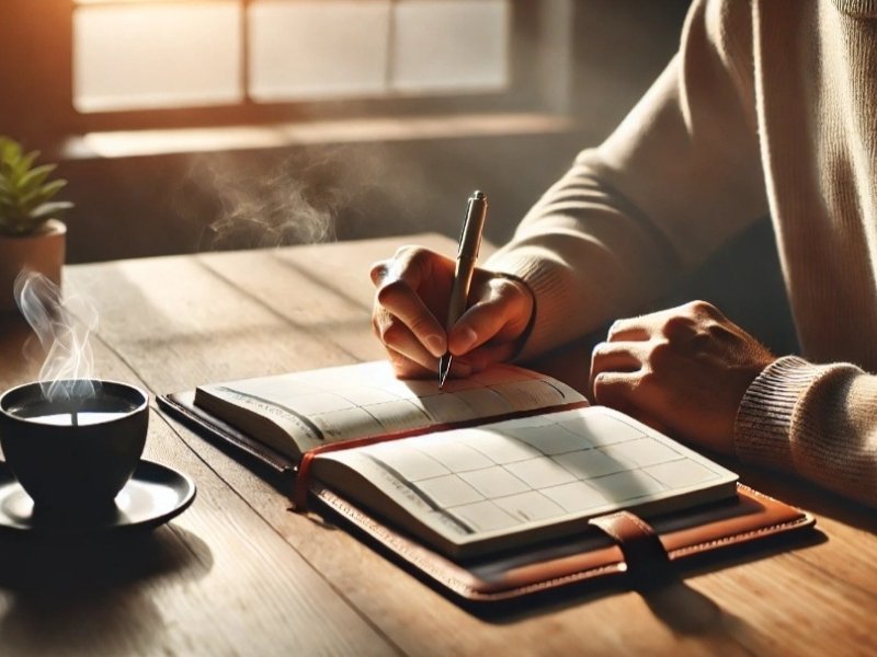 pessoa planejando com calma e foco - produtividade com propósito